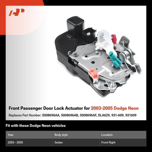 Front Passenger Door Lock Actuator for 2003-2005 Dodge Neon