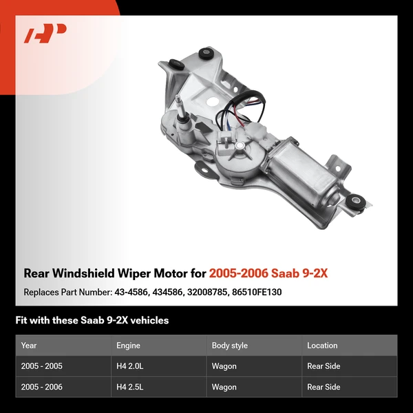 Rear Windshield Wiper Motor for 2005-2006 Saab 9-2X