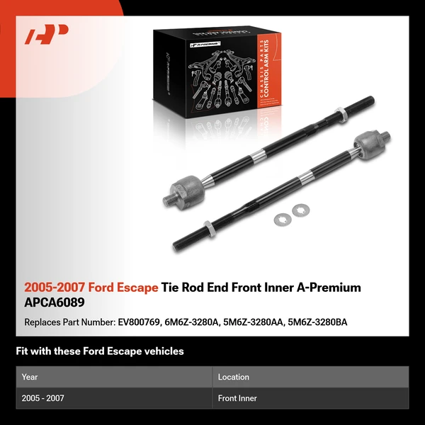 2005-2007 Ford Escape Tie Rod End Front Inner A-Premium APCA6089