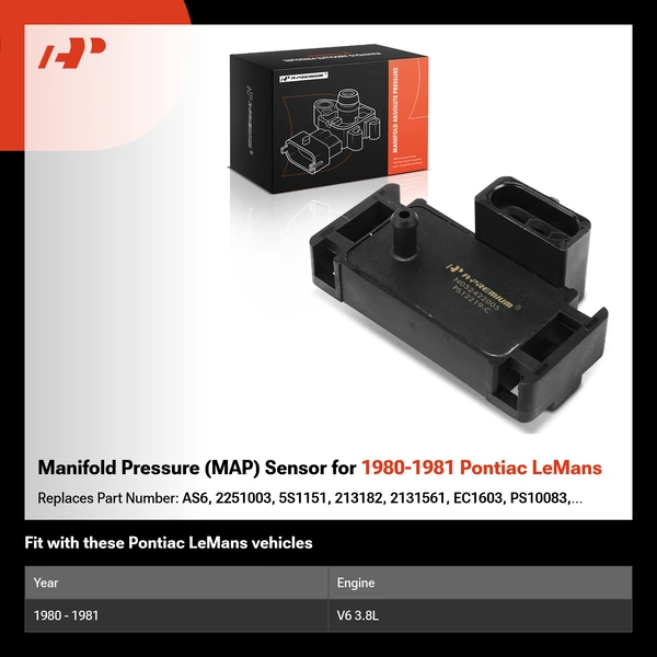 Manifold Pressure (MAP) Sensor for 1980-1981 Pontiac LeMans