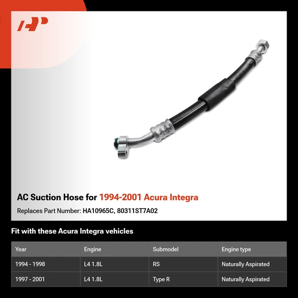 AC Suction Hose for 1994-2001 Acura Integra