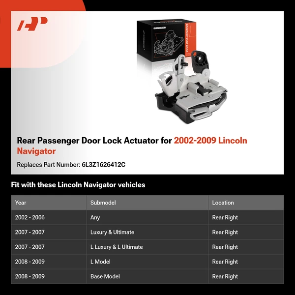 Rear Passenger Door Lock Actuator for 2002-2009 Lincoln Navigator
