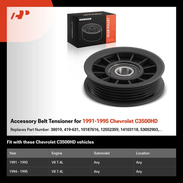 Accessory Belt Tensioner for 1991-1995 Chevrolet C3500HD