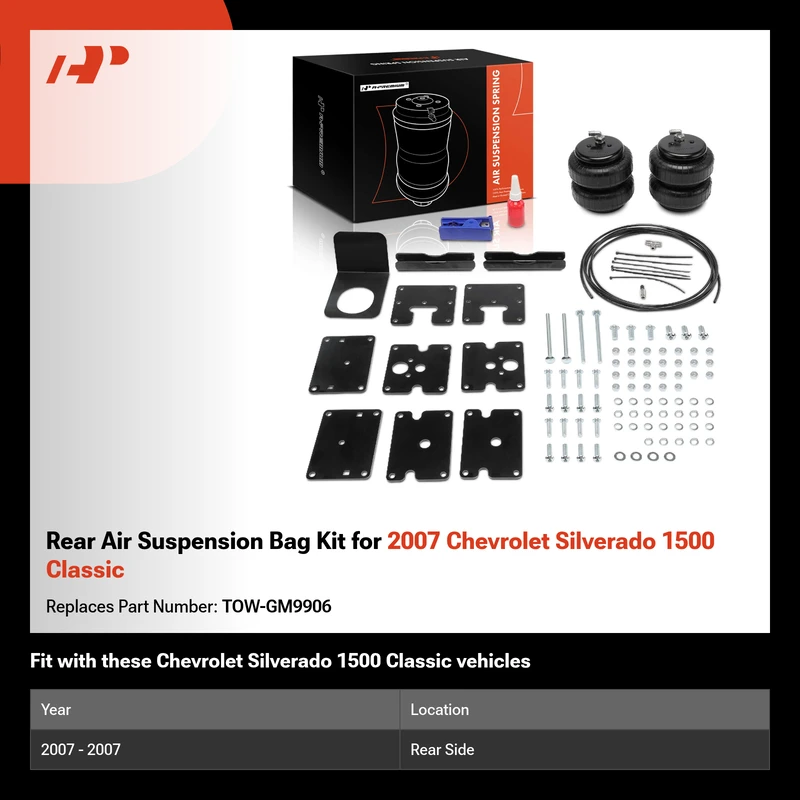 Rear Air Suspension Bag Kit for 2007 Chevrolet Silverado 1500 Classic
