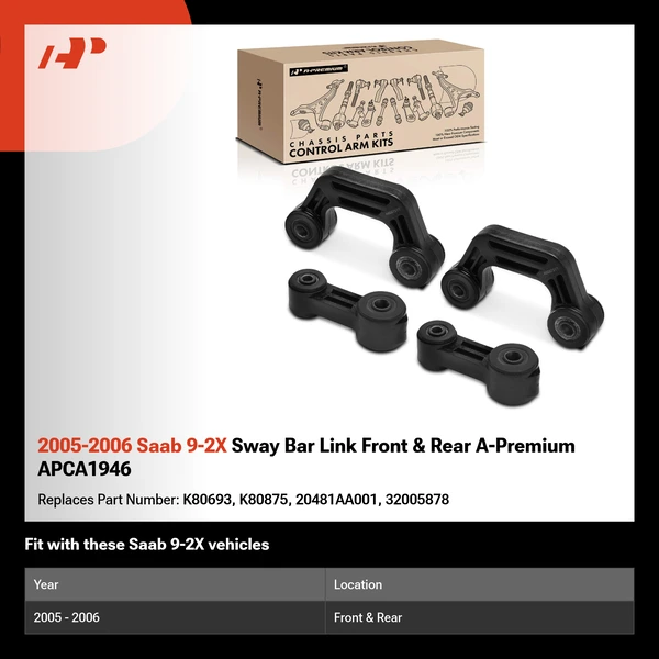 2005-2006 Saab 9-2X Sway Bar Link Front & Rear A-Premium APCA1946