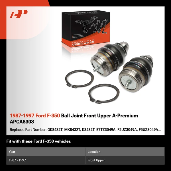 1987-1997 Ford F-350 Ball Joint Front Upper A-Premium APCA8303
