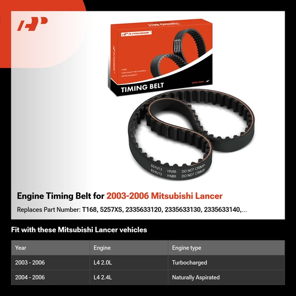 Engine Timing Belt for 2003-2006 Mitsubishi Lancer
