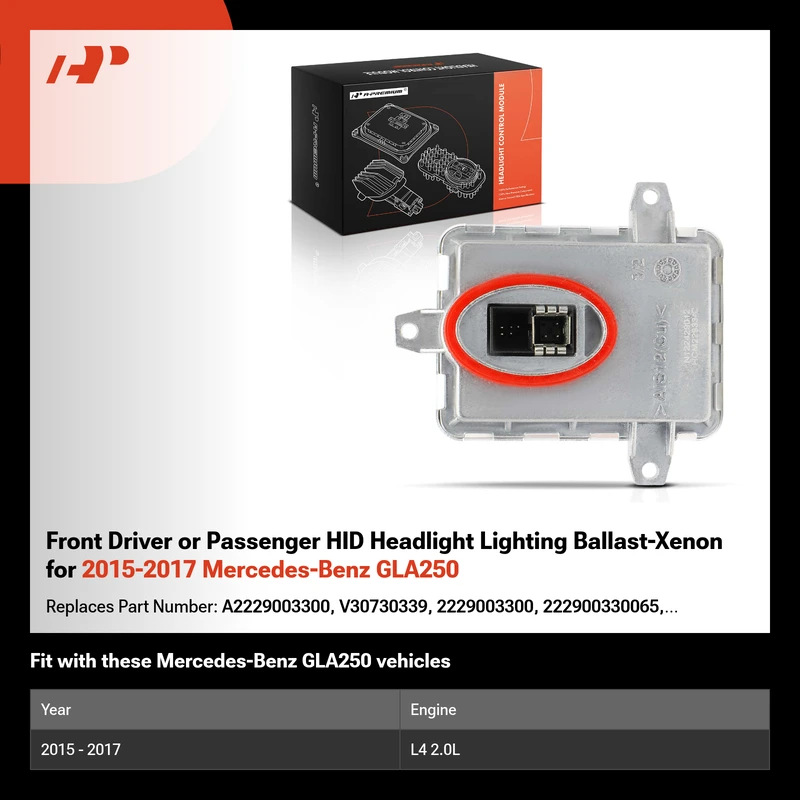 Front Driver or Passenger HID Headlight Lighting Ballast-Xenon for 2015-2017 Mercedes-Benz GLA250