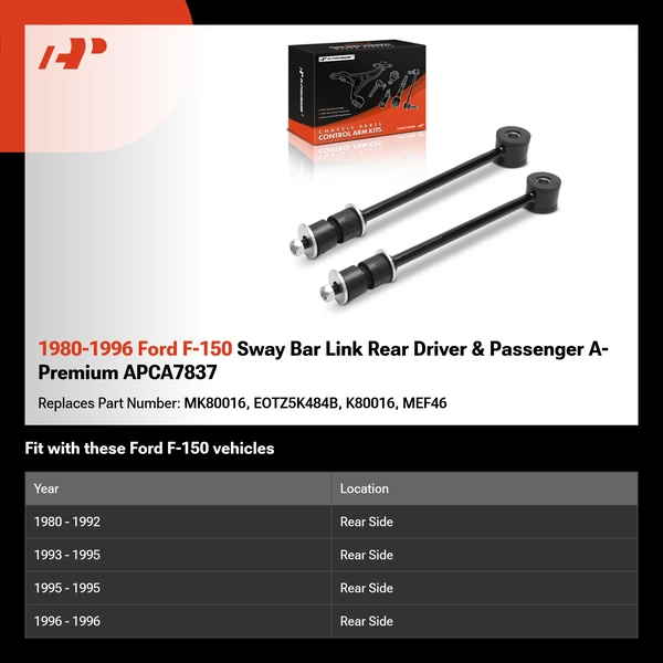1980-1996 Ford F-150 Sway Bar Link Rear Driver & Passenger A-Premium APCA7837