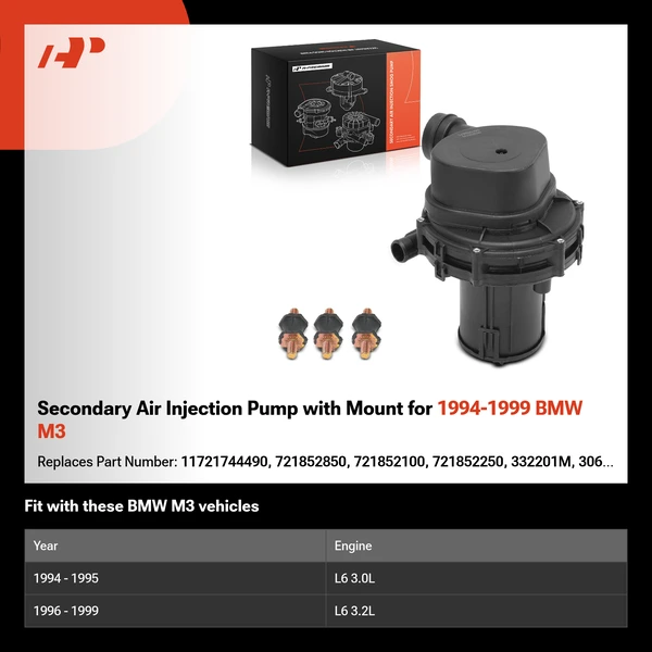 Secondary Air Injection Pump with Mount for 1994-1999 BMW M3