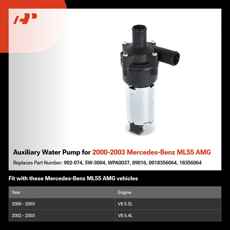 Auxiliary Water Pump for 2000-2003 Mercedes-Benz ML55 AMG