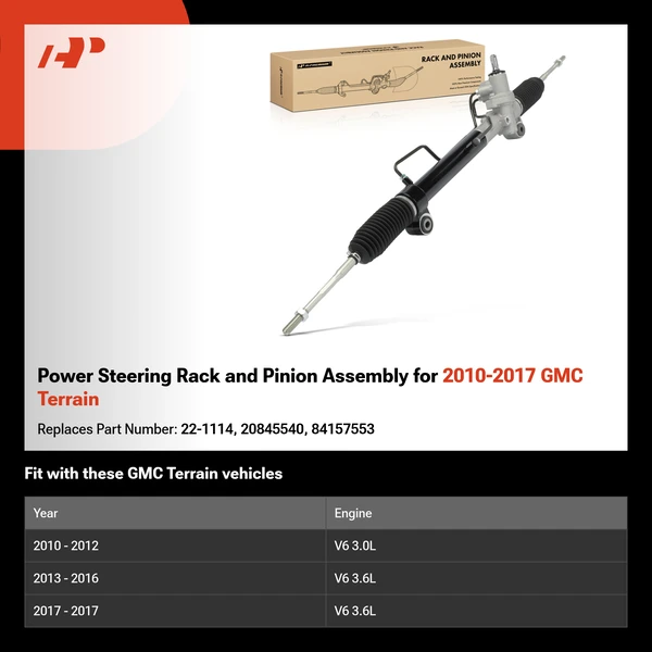 Power Steering Rack and Pinion Assembly for 2010-2017 GMC Terrain