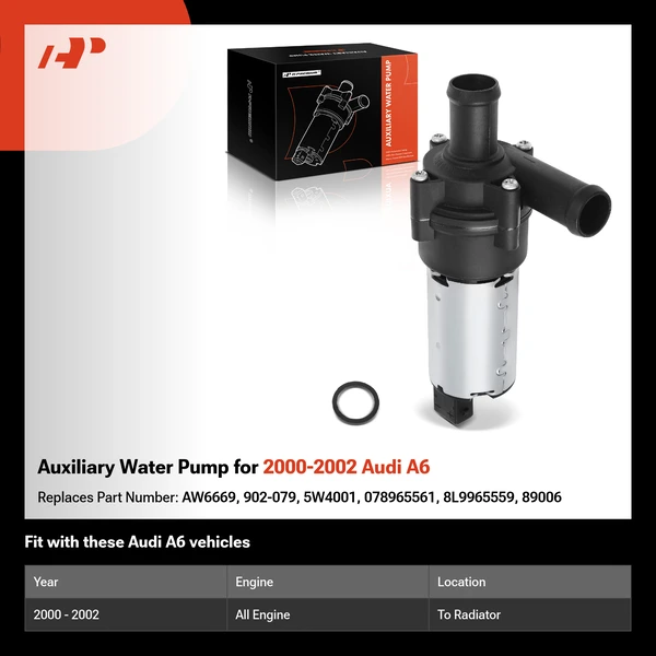Auxiliary Water Pump for 2000-2002 Audi A6