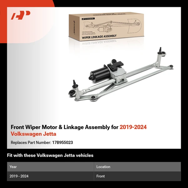 Front Wiper Motor & Linkage Assembly for 2019-2024 Volkswagen Jetta