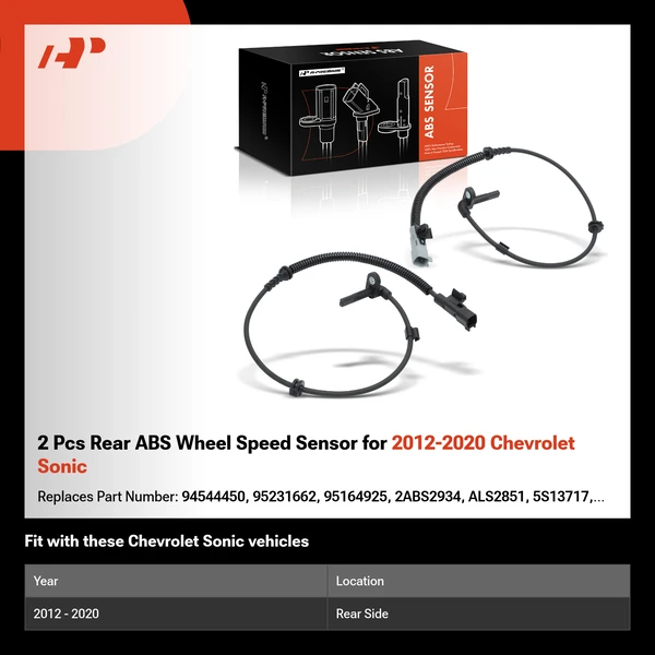 2 Pcs Rear ABS Wheel Speed Sensor for 2012-2020 Chevrolet Sonic