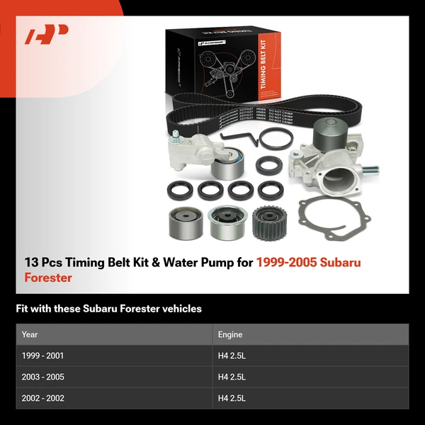 13 Pcs Timing Belt Kit & Water Pump for 1999-2005 Subaru Forester