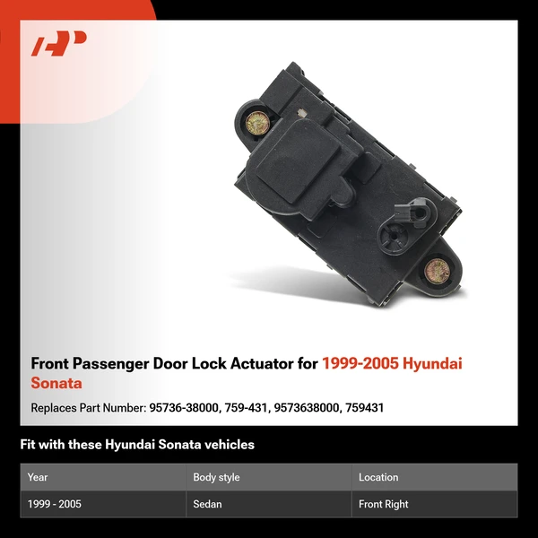 Front Passenger Door Lock Actuator for 1999-2005 Hyundai Sonata