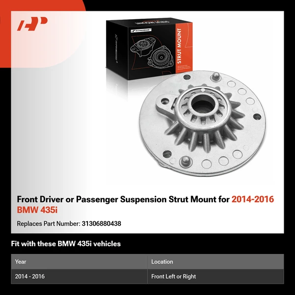 Front Driver or Passenger Suspension Strut Mount for 2014-2016 BMW 435i