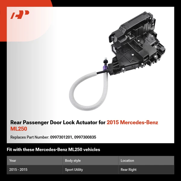 Rear Passenger Door Lock Actuator for 2015 Mercedes-Benz ML250