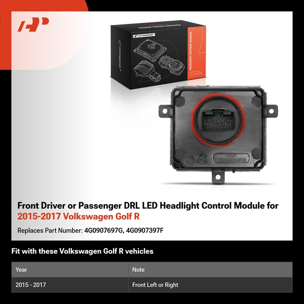 Front Driver or Passenger DRL LED Headlight Control Module for 2015-2017 Volkswagen Golf R
