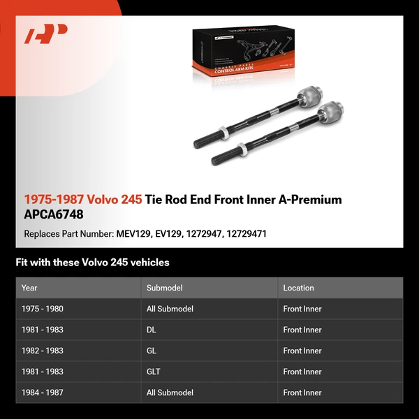 1975-1987 Volvo 245 Tie Rod End Front Inner A-Premium APCA6748