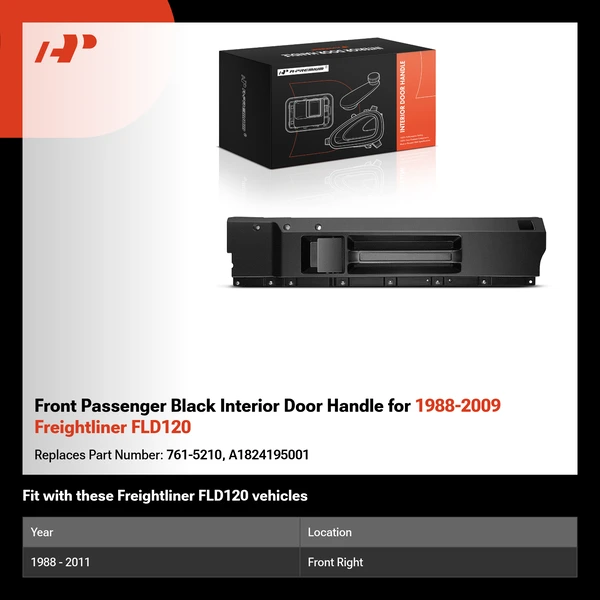 Front Passenger Black Interior Door Handle for 1988-2009 Freightliner FLD120