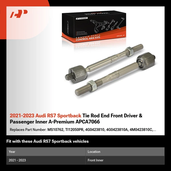 2021-2023 Audi RS7 Sportback Tie Rod End Front Driver & Passenger Inner A-Premium APCA7066