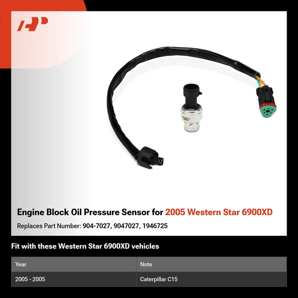 Engine Block Oil Pressure Sensor for 2005 Western Star 6900XD