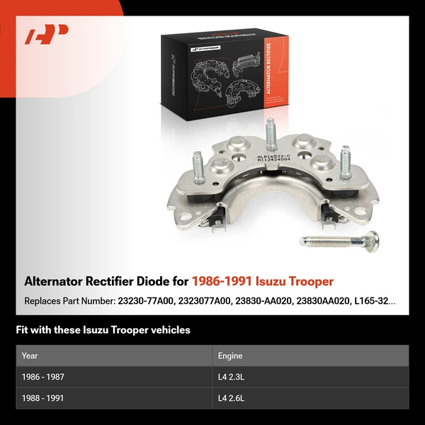 Alternator Rectifier Diode for 1986-1991 Isuzu Trooper