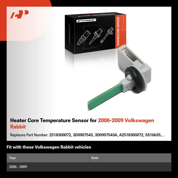 Heater Core Temperature Sensor for 2006-2009 Volkswagen Rabbit
