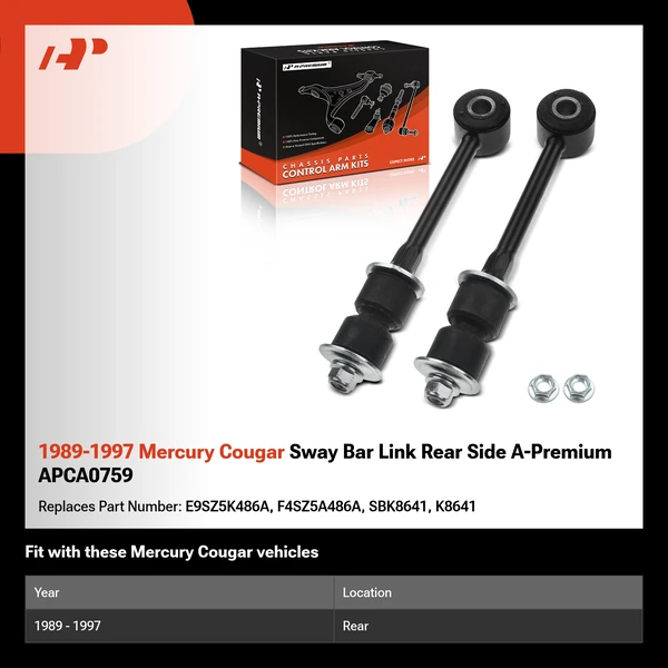 1989-1997 Mercury Cougar Sway Bar Link Rear Side A-Premium APCA0759