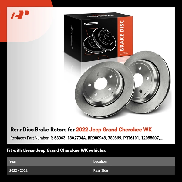 Rear Disc Brake Rotors for 2022 Jeep Grand Cherokee WK