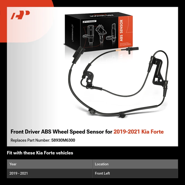 Front Driver ABS Wheel Speed Sensor for 2019-2021 Kia Forte
