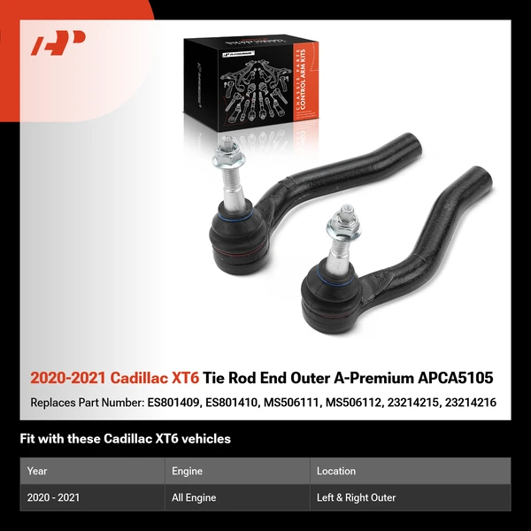 2020-2021 Cadillac XT6 Tie Rod End Outer A-Premium APCA5105