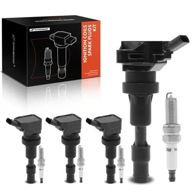 4Pcs Ignition Coil & 4Pcs Iridium&Platinum Spark Plug Kit