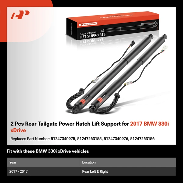 2 Pcs Rear Tailgate Power Hatch Lift Support for 2017 BMW 330i xDrive