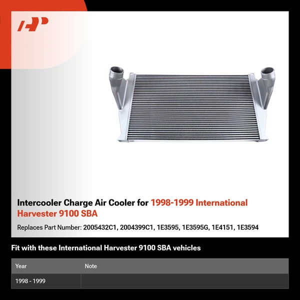 Intercooler Charge Air Cooler for 1998-1999 International Harvester 9100 SBA