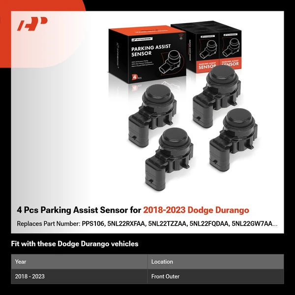 4 Pcs Parking Assist Sensor for 2018-2023 Dodge Durango