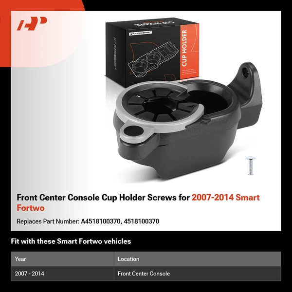 Front Center Console Cup Holder Screws for 2007-2014 Smart Fortwo