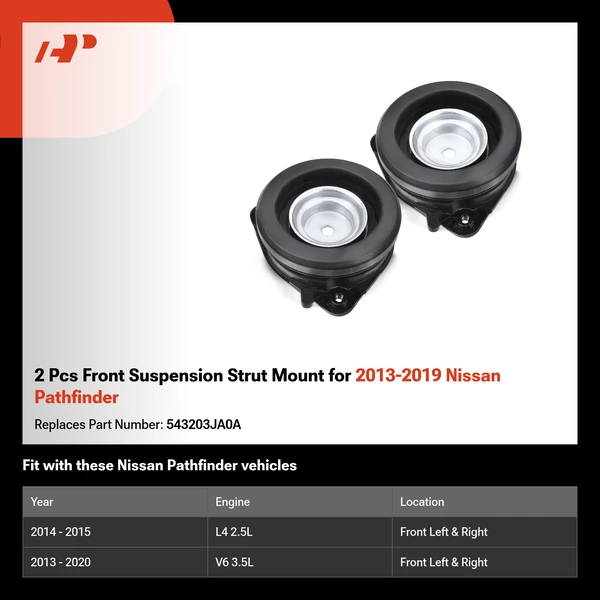 2 Pcs Front Suspension Strut Mount for 2013-2019 Nissan Pathfinder
