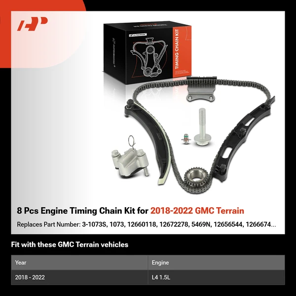 8 Pcs Engine Timing Chain Kit for 2018-2022 GMC Terrain