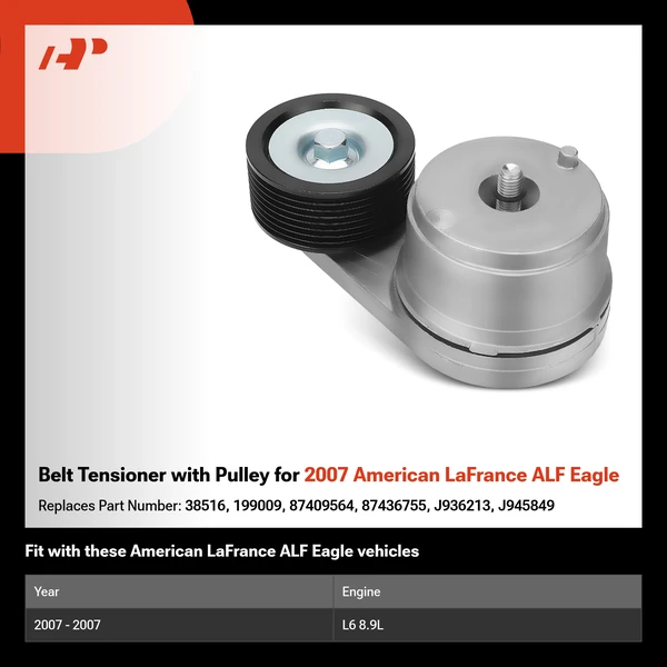 Belt Tensioner with Pulley for 2007 American LaFrance ALF Eagle