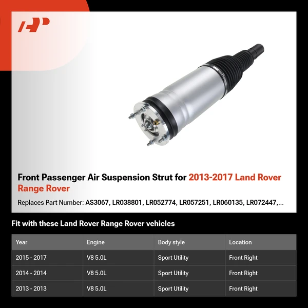 Front Passenger Air Suspension Strut for 2013-2017 Land Rover Range Rover