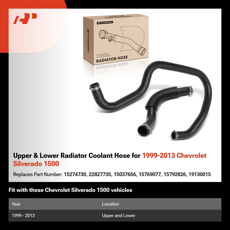 Upper & Lower Radiator Coolant Hose for 1999-2013 Chevrolet Silverado 1500