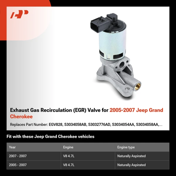 Exhaust Gas Recirculation (EGR) Valve for 2005-2007 Jeep Grand Cherokee