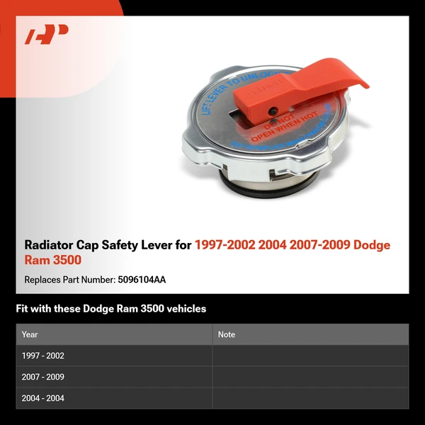 Radiator Cap Safety Lever for 1997-2002 2004 2007-2009 Dodge Ram 3500