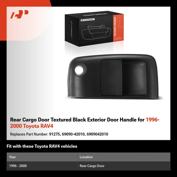 Rear Cargo Door Textured Black Exterior Door Handle for 1996-2000 Toyota RAV4