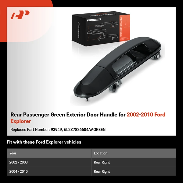 Rear Passenger Green Exterior Door Handle for 2002-2010 Ford Explorer