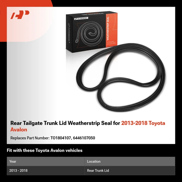 Rear Tailgate Trunk Lid Weatherstrip Seal for 2013-2018 Toyota Avalon