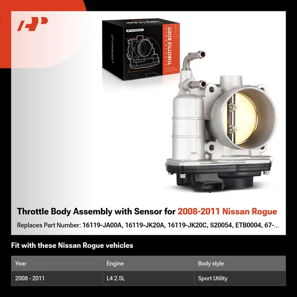 Throttle Body Assembly with Sensor for 2008-2011 Nissan Rogue